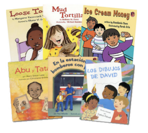 Some examples of the diverse range of books which include a variety of authors, languages, and subjects, that are published through Lee & Low Books.