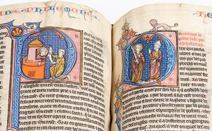 An example of what an illustrated book during the medieval period may have looked like.